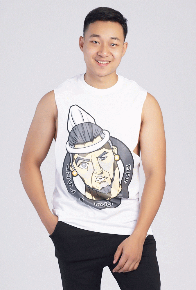 King Design Printed tank top(White)